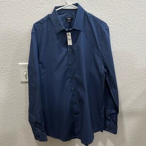 Brand new M blue Express long sleeve dress shirt.